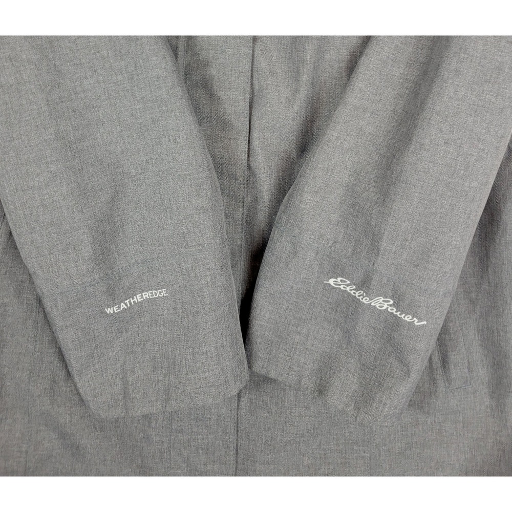 Eddie Bauer WeatherEdge Rain Jacket Gray Heathered Parka Hooded Womens XL - Picture 5 of 11